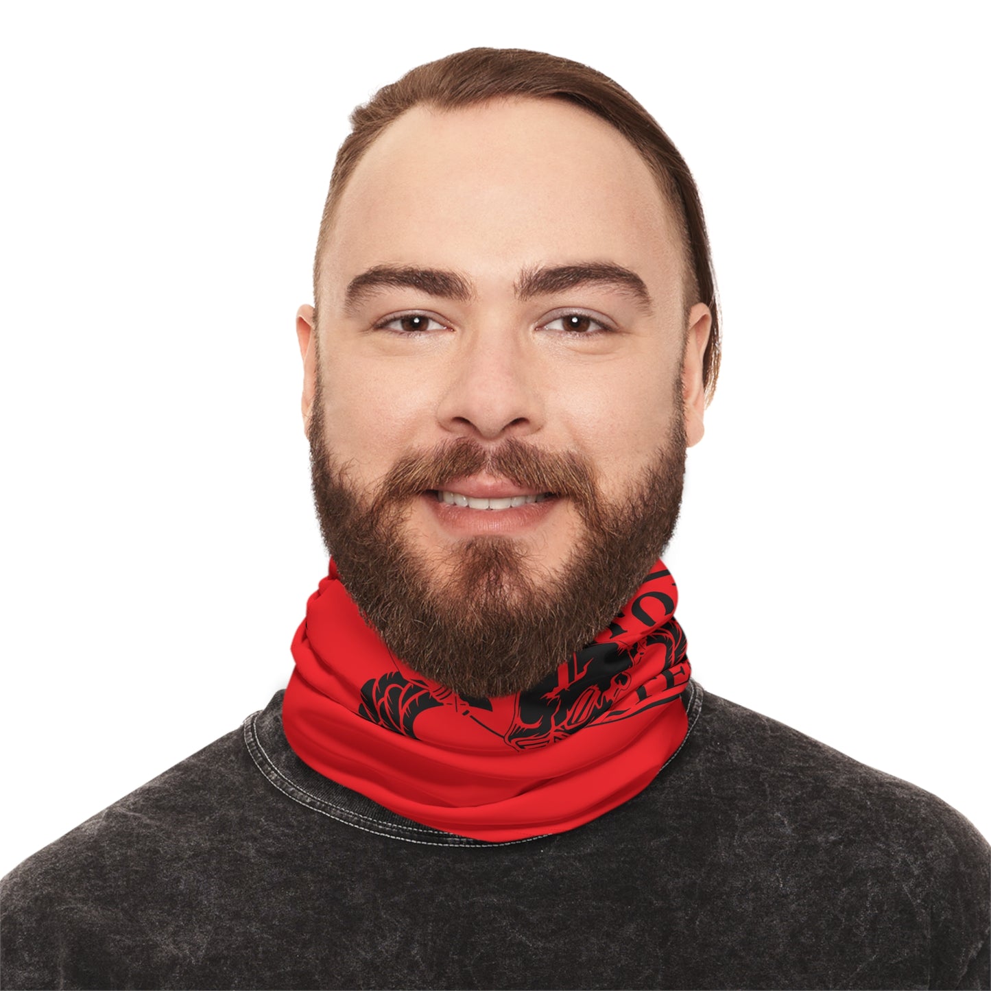 Mens Supporter Winter Neck Gaiter With Drawstring (Red)