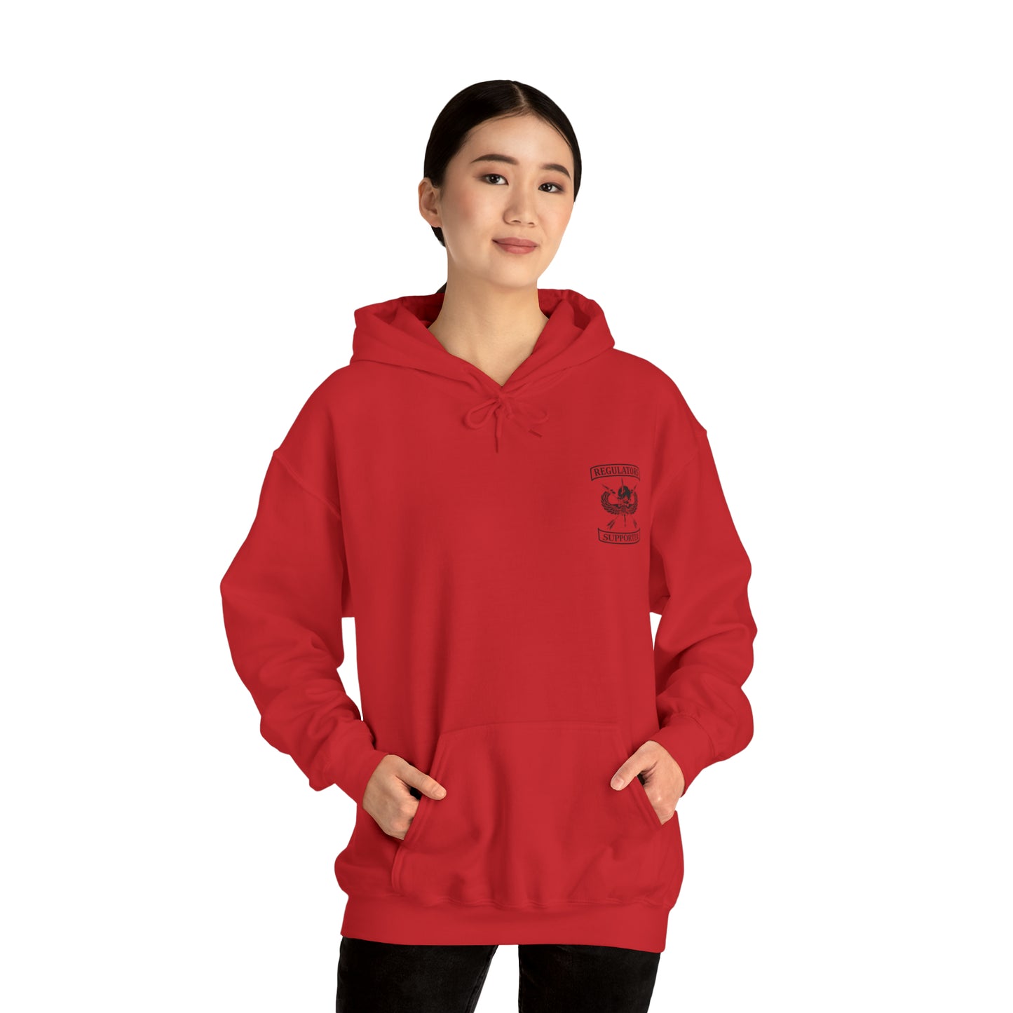 Men Supporter Heavy Blend™ Hooded Sweatshirt Black/Red