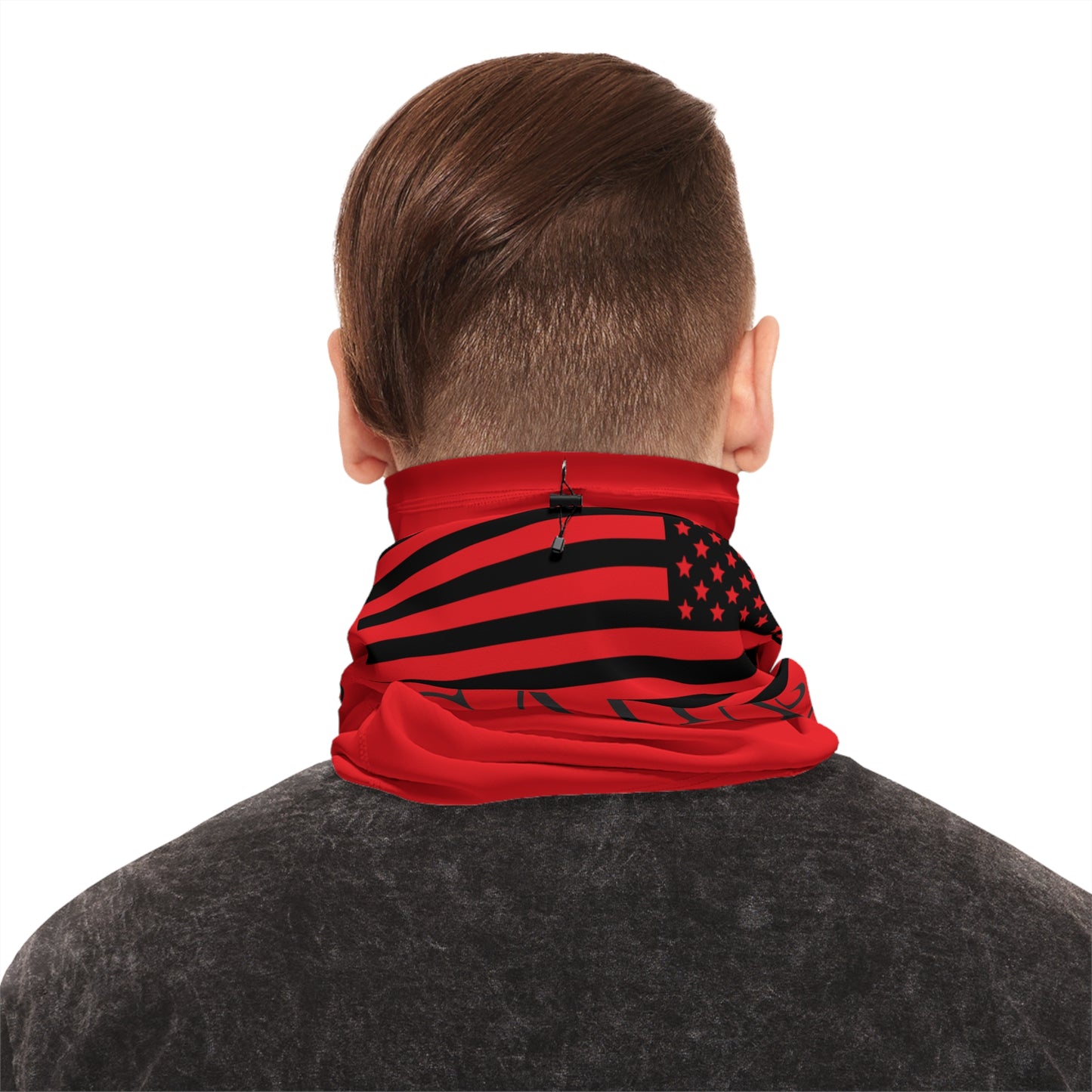 Mens Supporter Winter Neck Gaiter With Drawstring (Red)