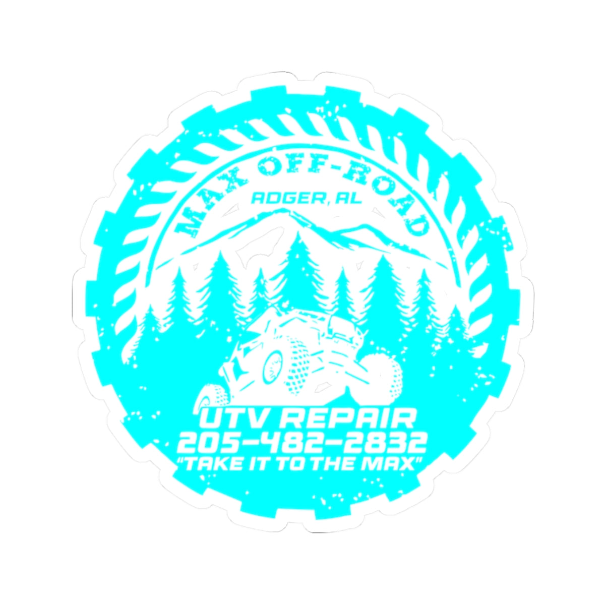 Max Off-Road UTV Repair Kiss-Cut Stickers - Outdoor Adventure Decal for Off-Road Enthusiasts