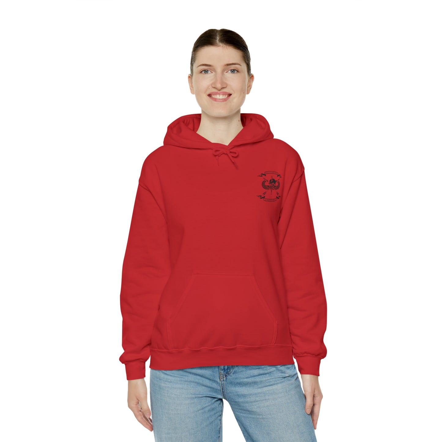 Ladies MC Heavy Blend™ Hooded Sweatshirt Black/Red